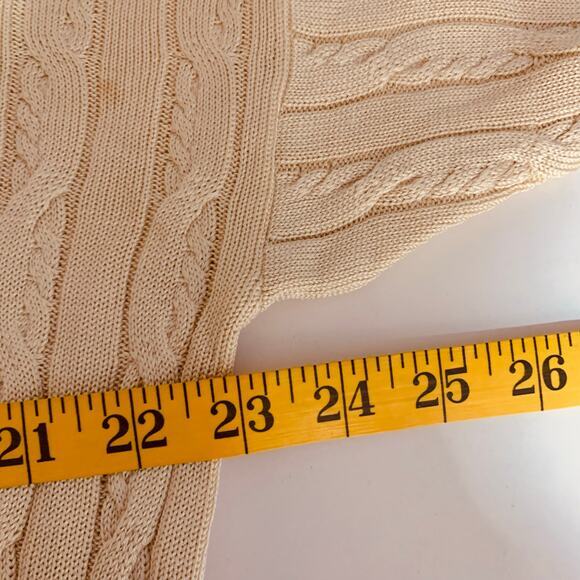 BARRY BRICKIN Sweater Vintage Silk Cable Knit‎ Crew Neck Pullover Drop Shoulder - Picture 10 of 11